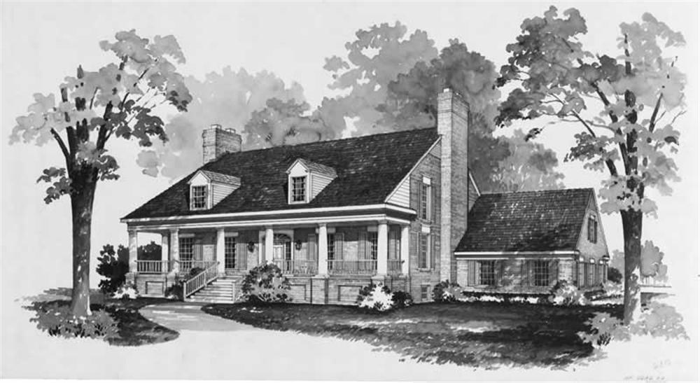 Front elevation of Farmhouse home (ThePlanCollection: House Plan #137-1737)