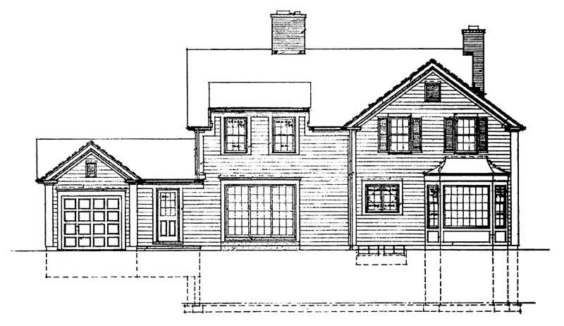 Home Plan Rear Elevation of this 3-Bedroom,2574 Sq Ft Plan -137-1745