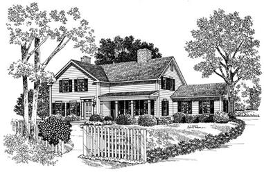 3-Bedroom, 2574 Sq Ft Country House Plan - 137-1745 - Front Exterior