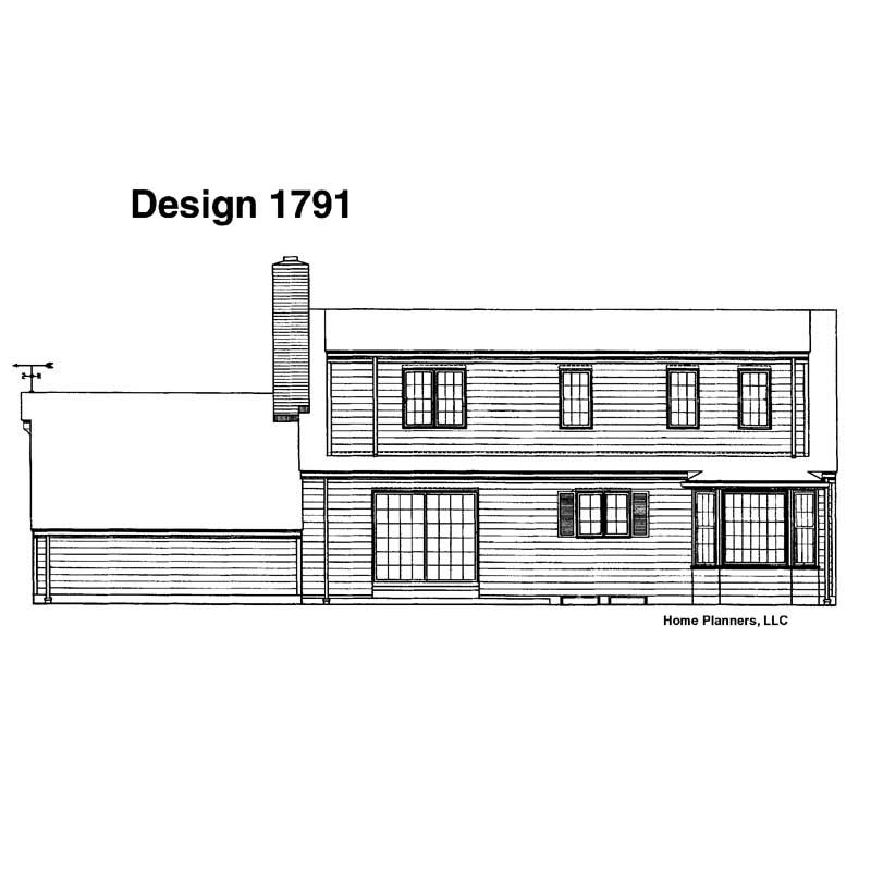Home Plan Rear Elevation of this 4-Bedroom,2032 Sq Ft Plan -137-1751
