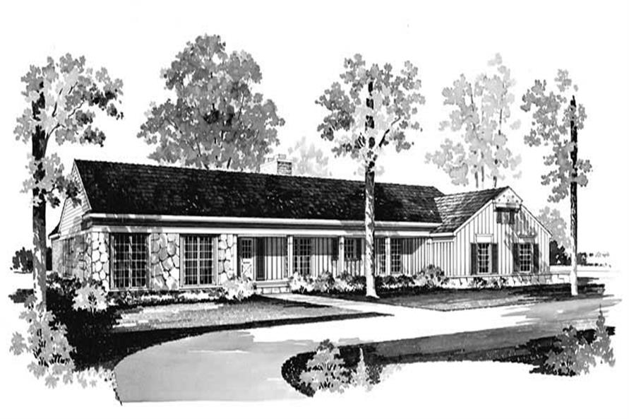 5-Bedroom, 3436 Sq Ft Ranch Home Plan - 137-1756 - Main Exterior