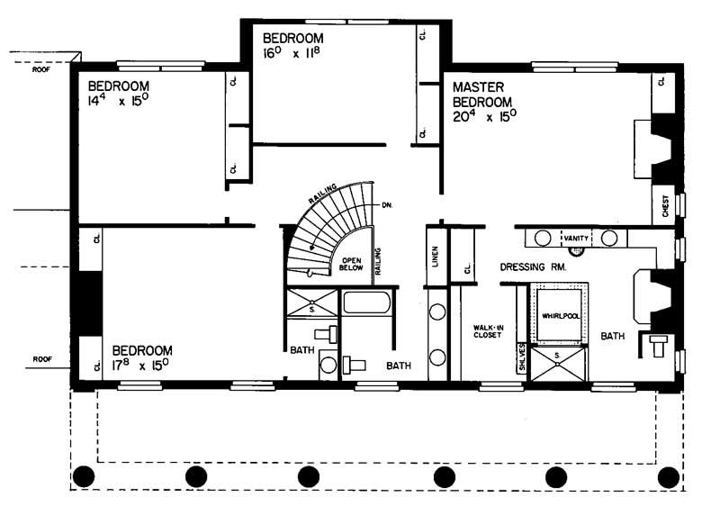 Floor Plan Second Story of Historic Plan #137-1757