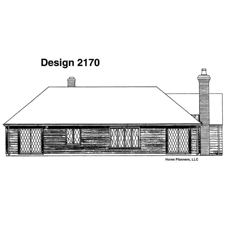 Home Plan Rear Elevation of this 3-Bedroom,1646 Sq Ft Plan -137-1772