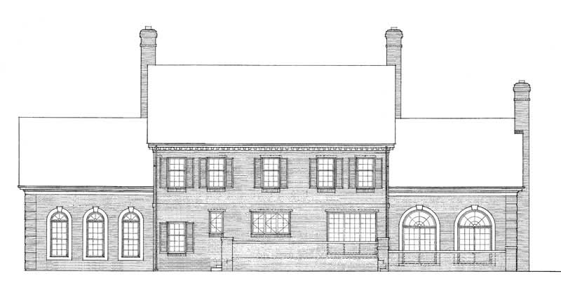 Home Plan Rear Elevation of this 4-Bedroom,4008 Sq Ft Plan -137-1782