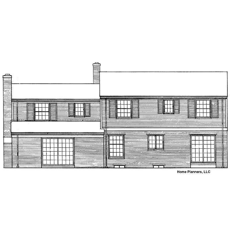 Home Plan Rear Elevation of this 5-Bedroom,2490 Sq Ft Plan -137-1783