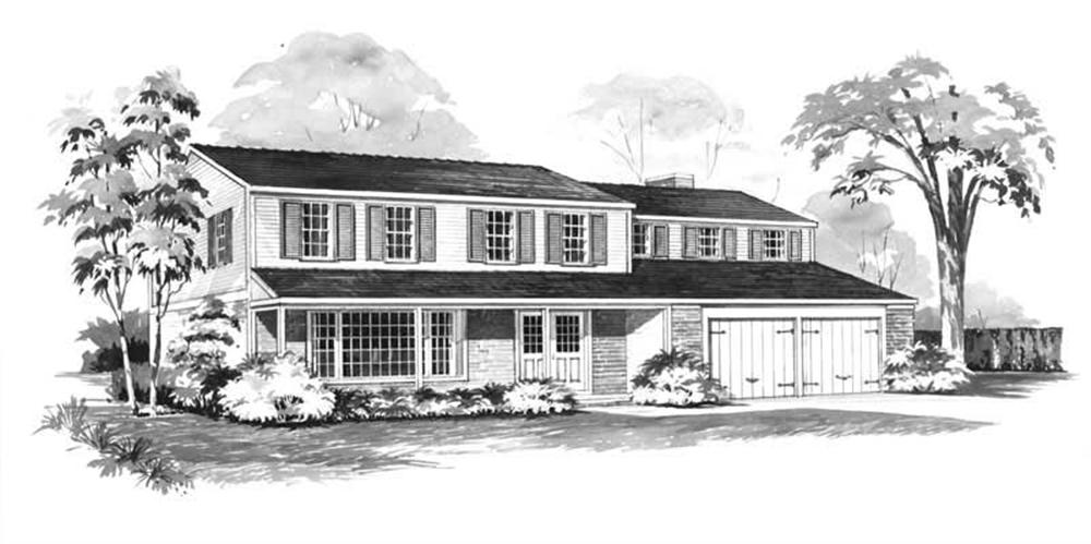 Front elevation of Farmhouse home (ThePlanCollection: House Plan #137-1783)