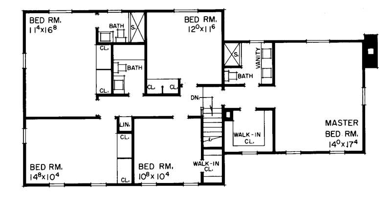 Floor Plan Second Story of Plan #137-1783
