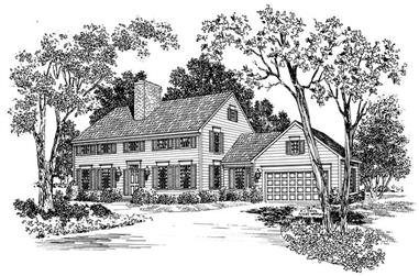 3-Bedroom, 2649 Sq Ft Colonial Home Plan - 137-1793 - Main Exterior