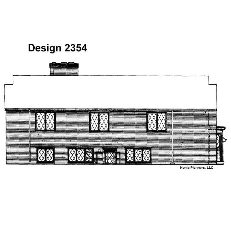 Home Plan Rear Elevation of this 4-Bedroom,1907 Sq Ft Plan -137-1797