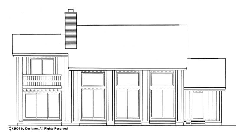 Home Plan Rear Elevation of this 3-Bedroom,2034 Sq Ft Plan -137-1801