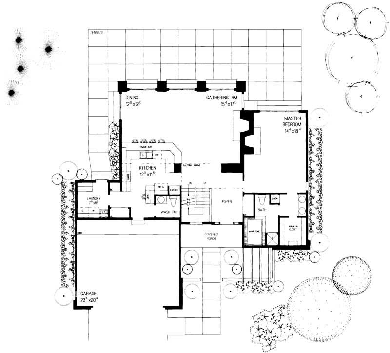 Floor Plan First Story of Contemporary Plan #137-1801