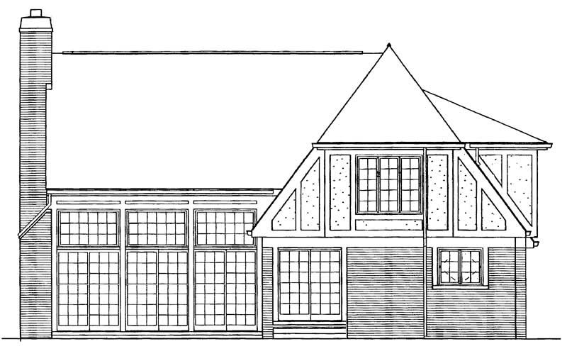 Home Plan Rear Elevation of this 2-Bedroom,1640 Sq Ft Plan -137-1802
