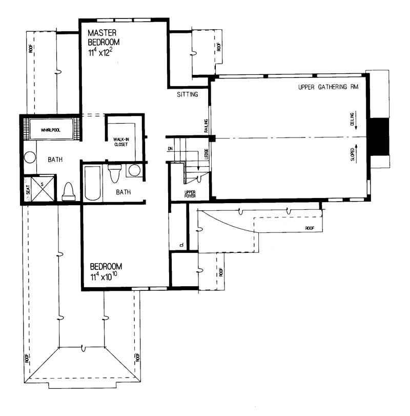 Floor Plan Second Story of European Plan #137-1802