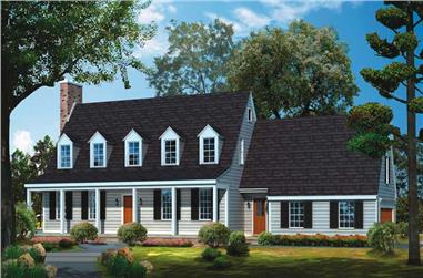 3-Bedroom, 2542 Sq Ft Colonial Home Plan - 137-1813 - Main Exterior