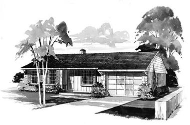 3-Bedroom, 1050 Sq Ft Ranch Home Plan - 137-1814 - Main Exterior