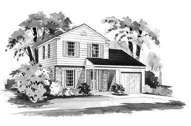 3-Bedroom, 1216 Sq Ft Country Home Plan - 137-1824 - Main Exterior
