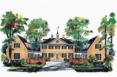5-Bedroom, 3450 Sq Ft Colonial Home Plan - 137-1835 - Main Exterior