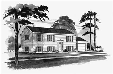4-Bedroom, 1040 Sq Ft Colonial House Plan - 137-1838 - Front Exterior