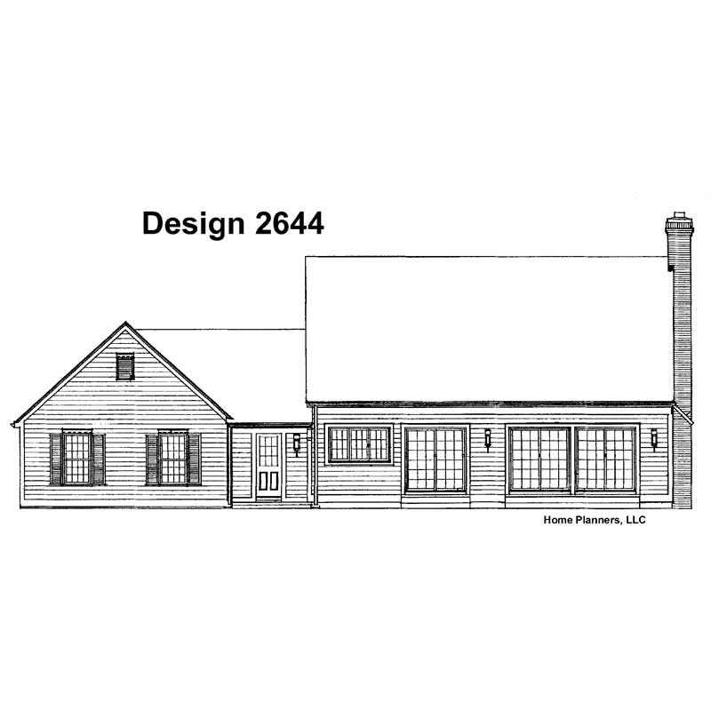 Home Plan Rear Elevation of this 3-Bedroom,2185 Sq Ft Plan -137-1840