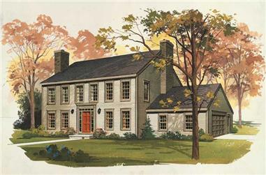 3-Bedroom, 2849 Sq Ft Colonial Home Plan - 137-1848 - Main Exterior