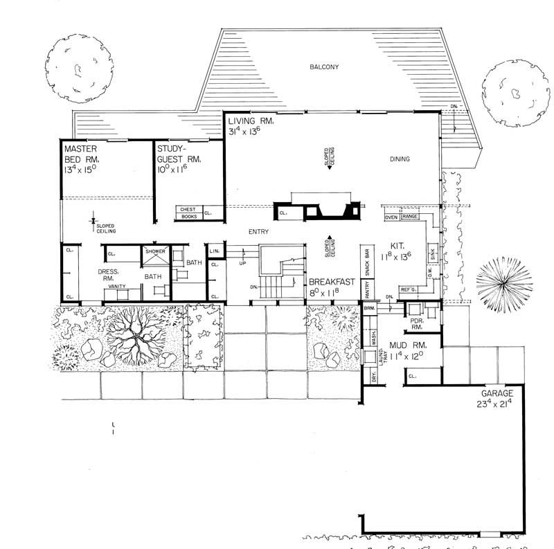 Contemporary House Plans - Home Design HW-1976 # 17384