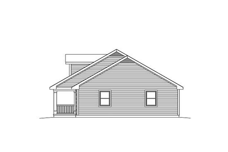 Home Plan Right Elevation of this 3-Bedroom,1400 Sq Ft Plan -138-1001