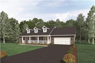 3-Bedroom, 1400 Sq Ft Southern House Plan - 138-1001 - Front Exterior