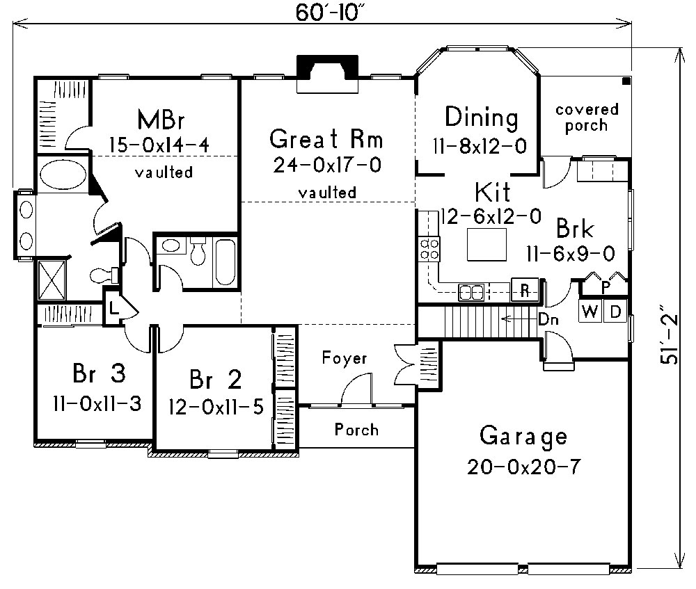 Floor Plan First Story of Transitional Plan #138-1010