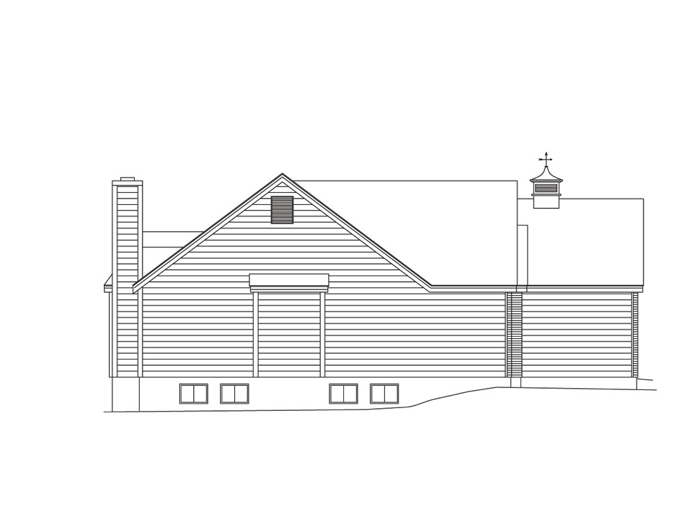 Home Plan Left Elevation of this 3-Bedroom,1882 Sq Ft Plan -138-1010
