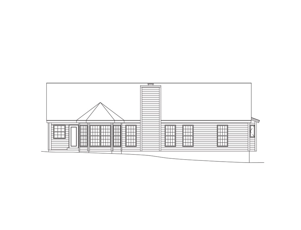 Home Plan Rear Elevation of this 3-Bedroom,1882 Sq Ft Plan -138-1010