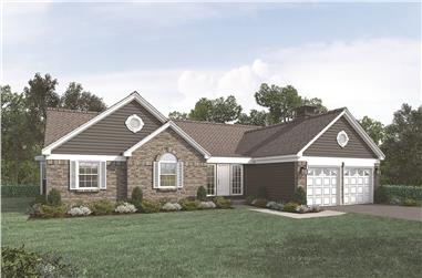 3-Bedroom, 1882 Sq Ft Transitional Home Plan - 138-1010 - Main Exterior