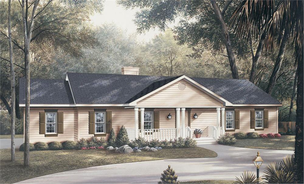 Front elevation of Traditional home (ThePlanCollection: House Plan #138-1012)