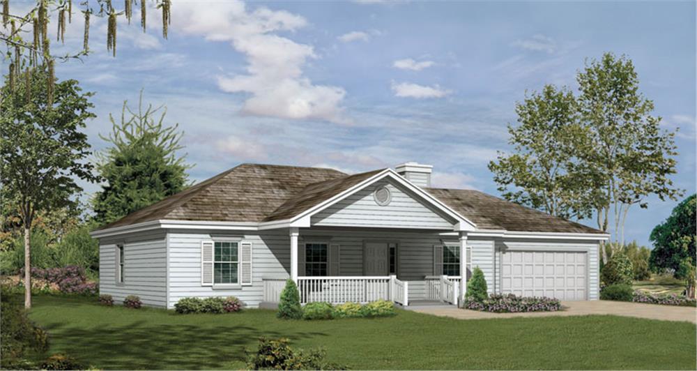 Front elevation of Traditional home (ThePlanCollection: House Plan #138-1013)