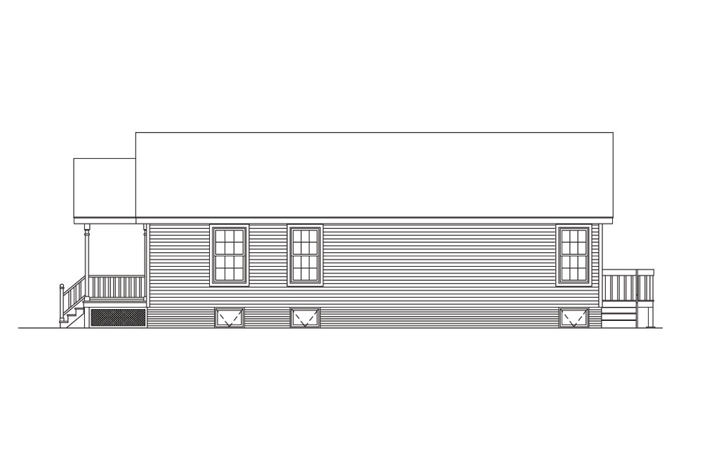 Home Plan Right Elevation of this 3-Bedroom,1320 Sq Ft Plan -138-1015