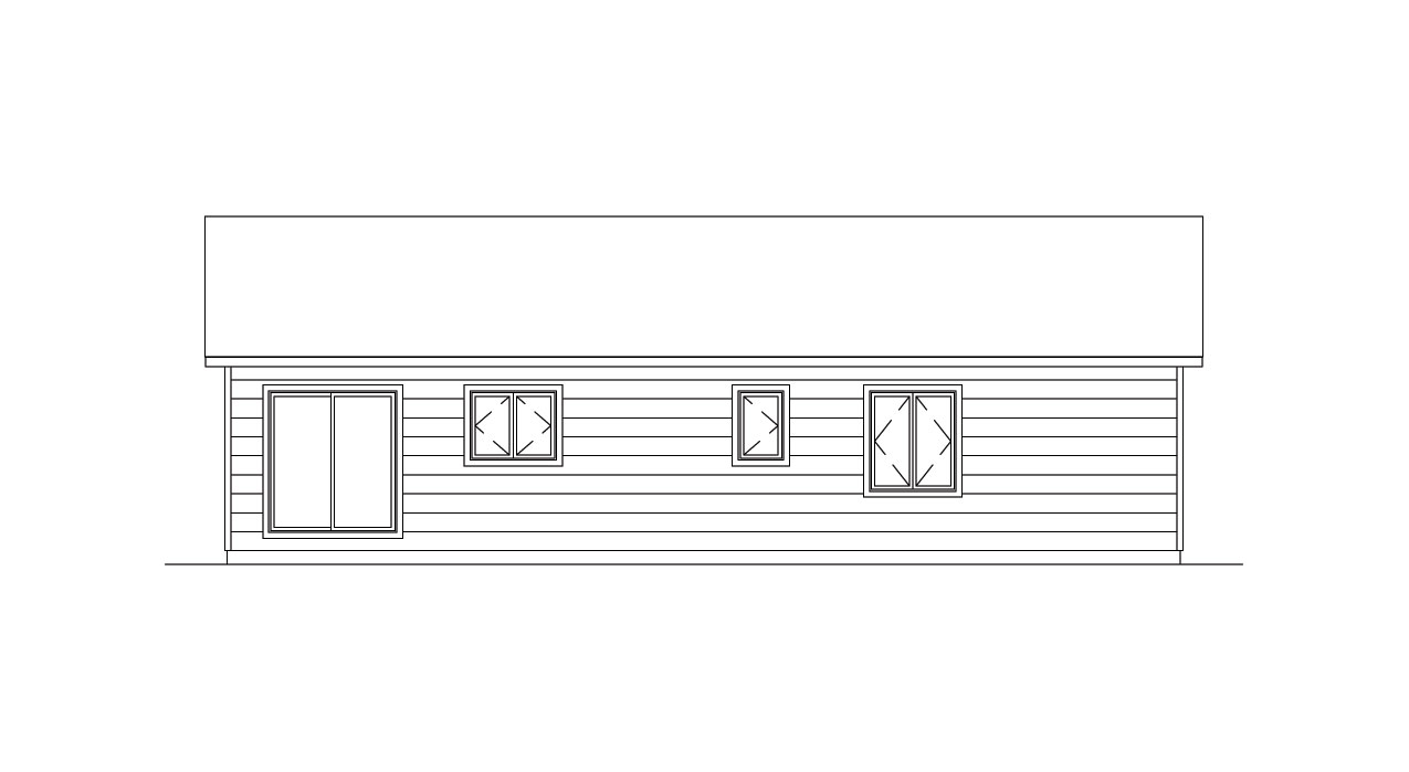 Home Plan Rear Elevation of this 3-Bedroom,1288 Sq Ft Plan -138-1020