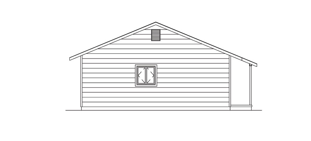 Home Plan Left Elevation of this 3-Bedroom,1288 Sq Ft Plan -138-1020