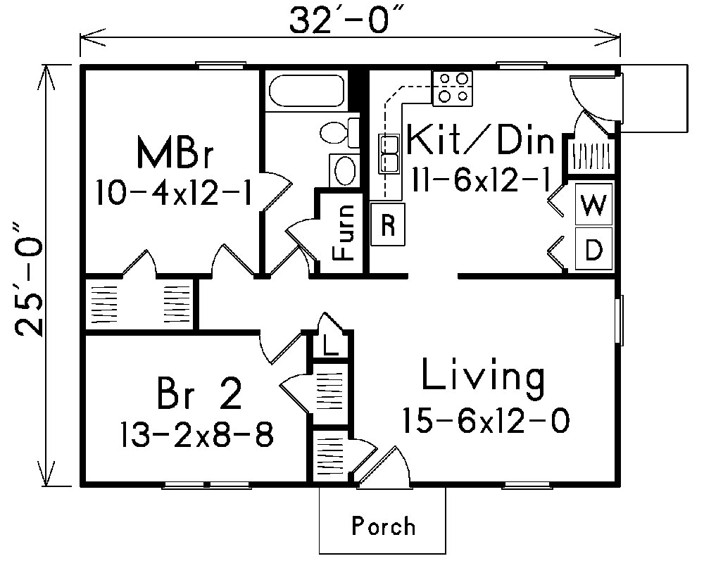 Ranch House  Plan  138 1024 2 Bedrm 800  Sq  Ft  Home  