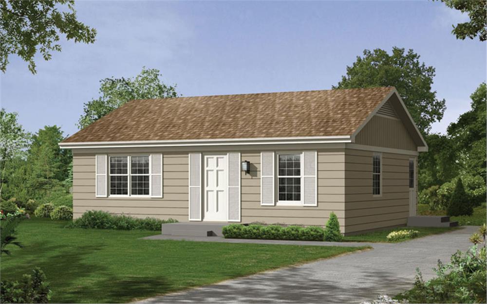 Front elevation of Ranch home (ThePlanCollection: House Plan #138-1024)