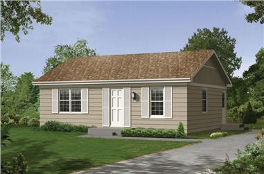 2-Bedroom, 800 Sq Ft Ranch House Plan - 138-1024 - Front Exterior