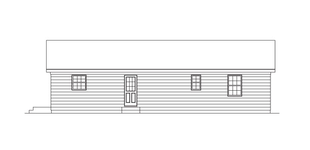 Home Plan Rear Elevation of this 3-Bedroom,1344 Sq Ft Plan -138-1025