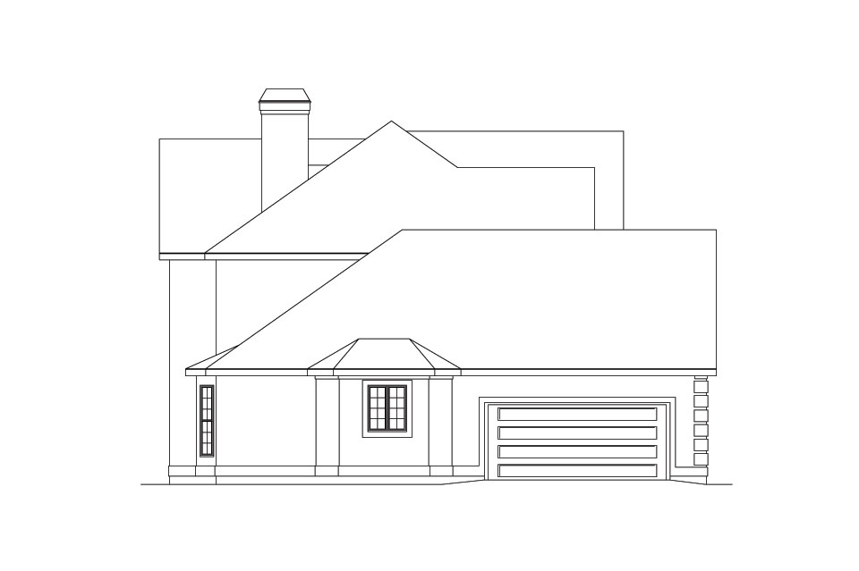 Home Plan Left Elevation of this 4-Bedroom,2716 Sq Ft Plan -138-1040