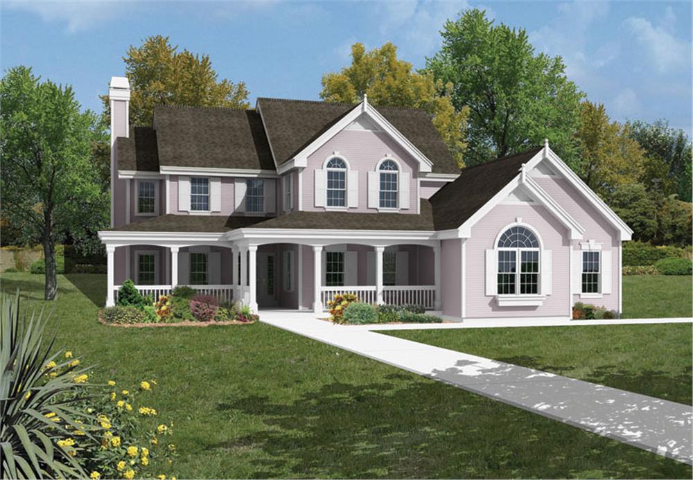 Front elevation of Traditional home (ThePlanCollection: House Plan #138-1042)