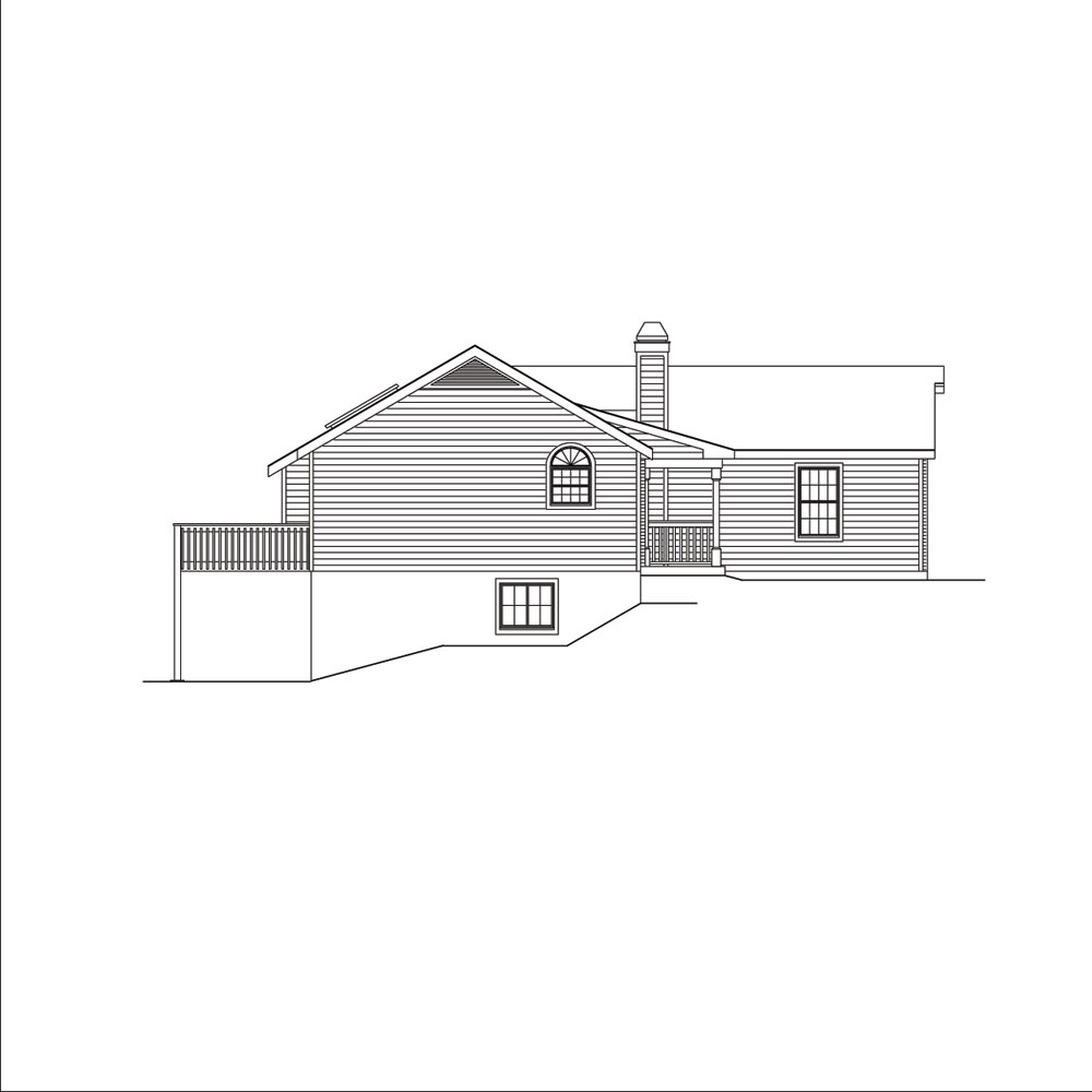 Home Plan Left Elevation of this 4-Bedroom,1882 Sq Ft Plan -138-1049