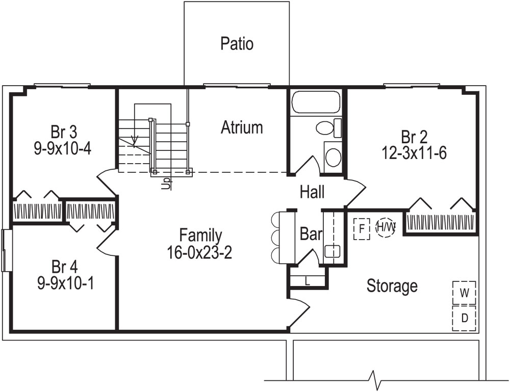 Floor Plan Basement of Ranch Plan #138-1049