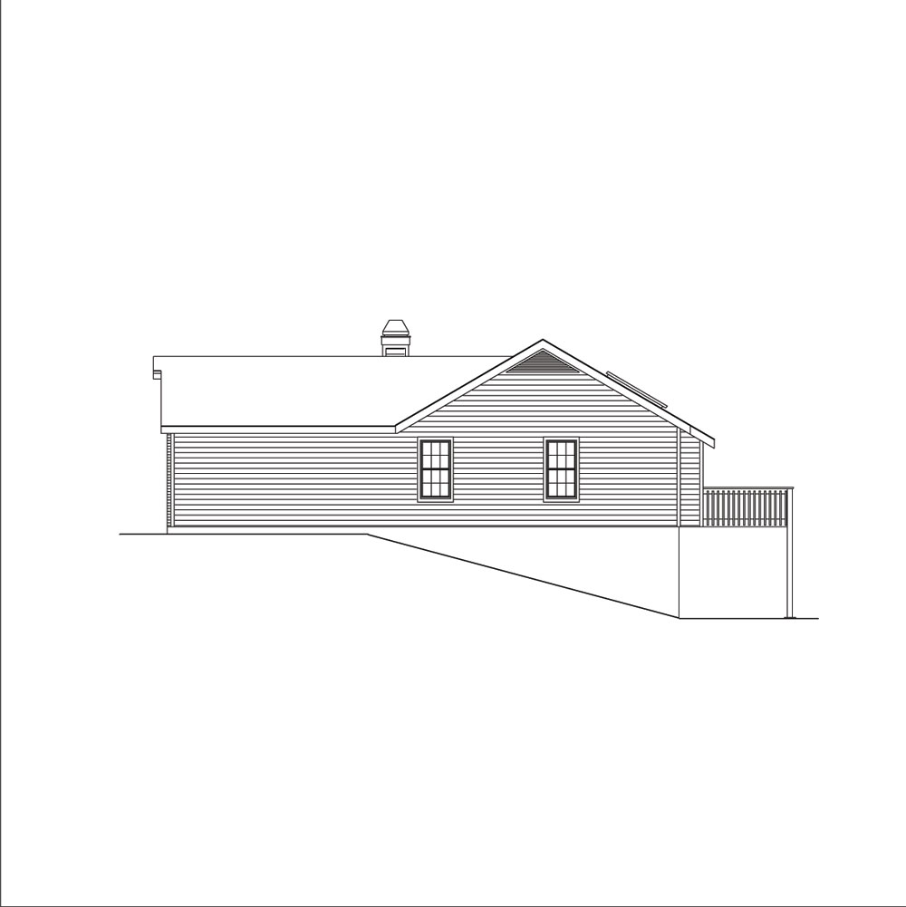 Home Plan Right Elevation of this 4-Bedroom,1882 Sq Ft Plan -138-1049