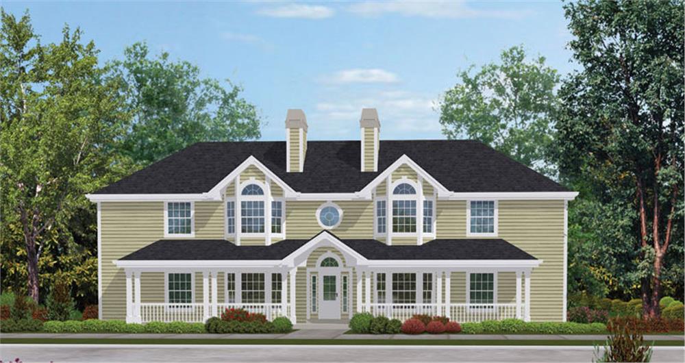 Front elevation of Multi-Unit home (ThePlanCollection: House Plan #138-1052)