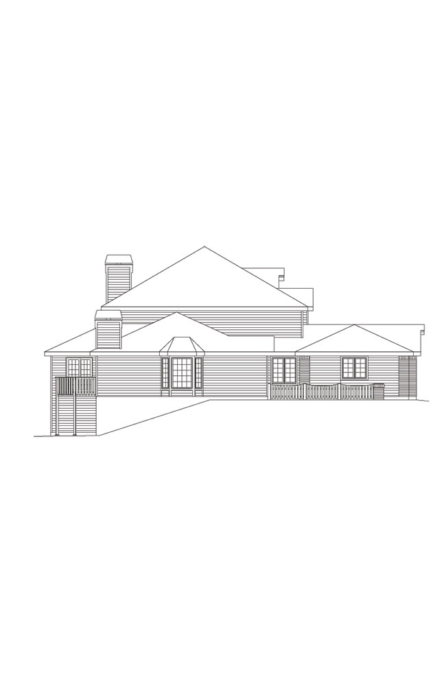 Home Plan Left Elevation of this 12-Bedroom,7372 Sq Ft Plan -138-1054