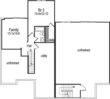 Floor Plan Basement of Multi-Unit Plan #138-1054