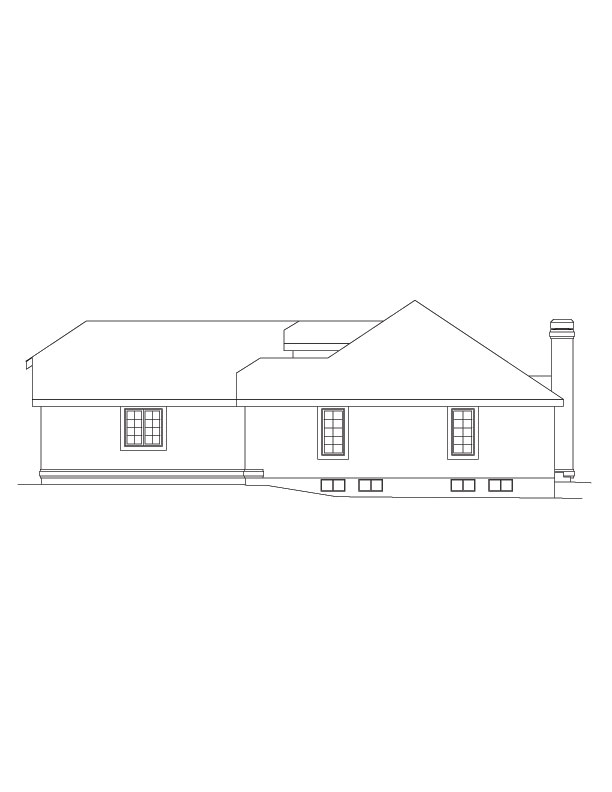 Home Plan Right Elevation of this 4-Bedroom,1992 Sq Ft Plan -138-1056