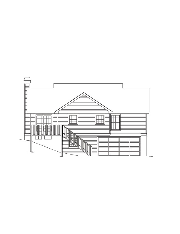 Home Plan Rear Elevation of this 3-Bedroom,1140 Sq Ft Plan -138-1061